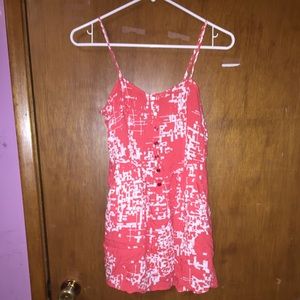 Coral and white mini dress